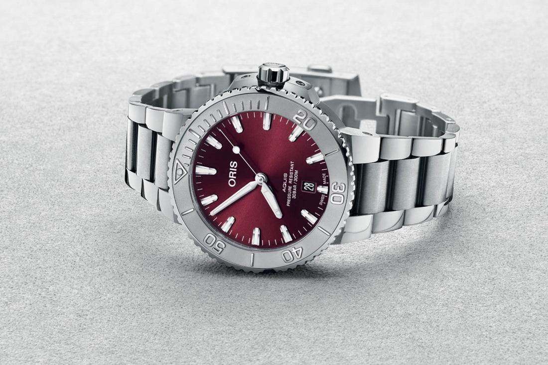 Oris Aquis Date Relief Cherry Dial 01 733 7766 4158-07 8 22 05PEB