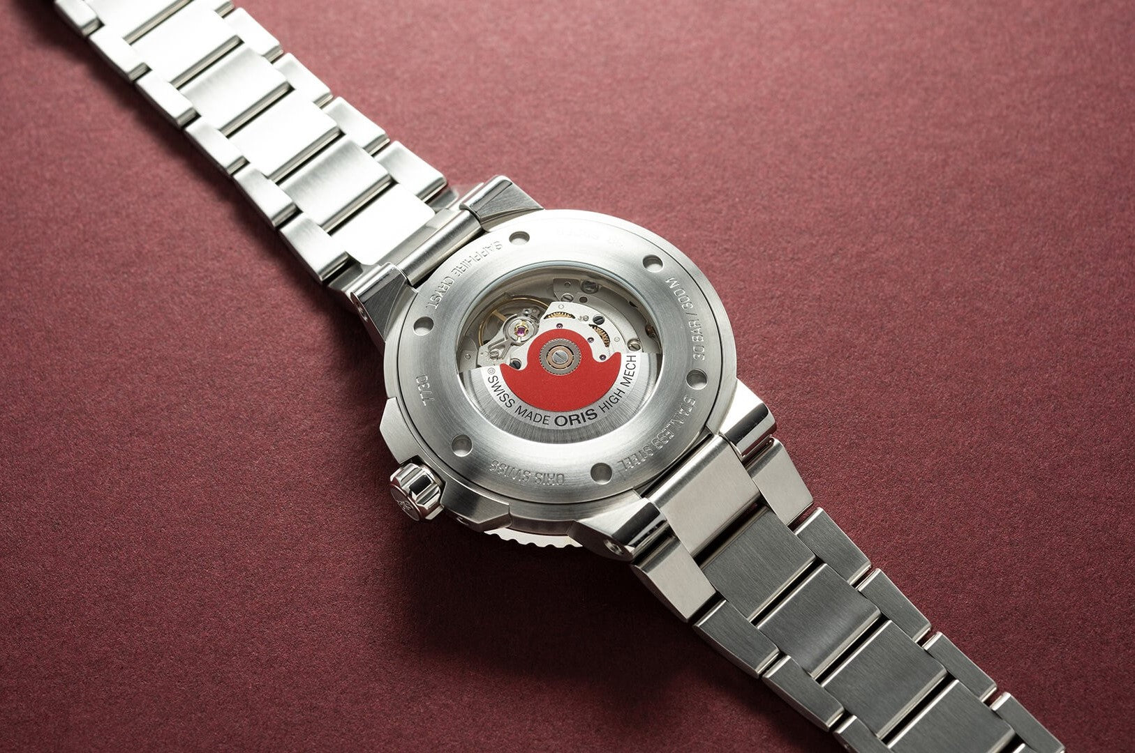 Oris Aquis Date Relief Cherry Dial 01 733 7730 4158-07 8 24 05PEB