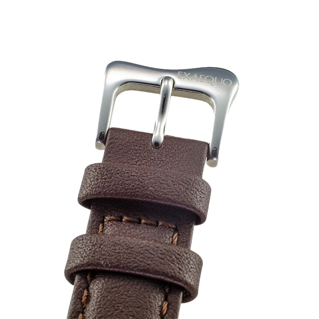 srebrny zegarek rozlany salvador dali exaequo melting watch kwarcowy biały z brązowym paskiem 