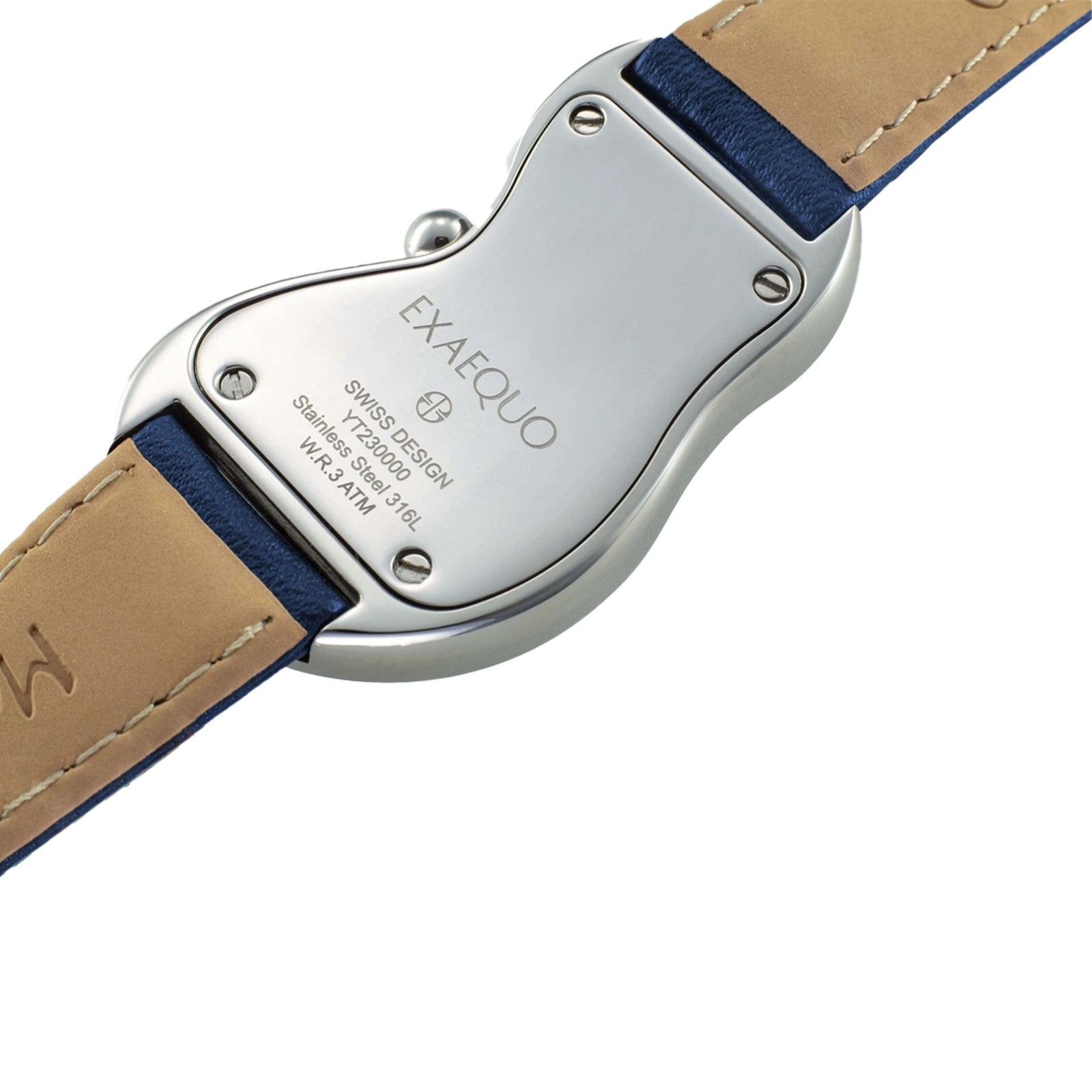 srebrny zegarek rozlany salvador dali exaequo melting watch kwarcowy niebieska tarcza z niebieskim paskiem 