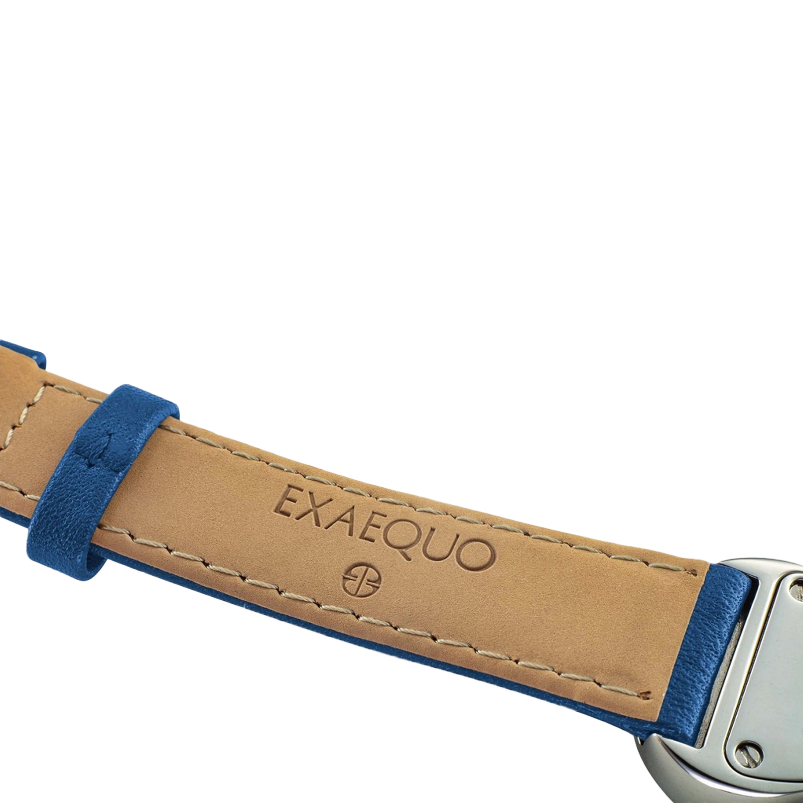 srebrny zegarek rozlany salvador dali exaequo melting watch kwarcowy niebieska tarcza z niebieskim paskiem 