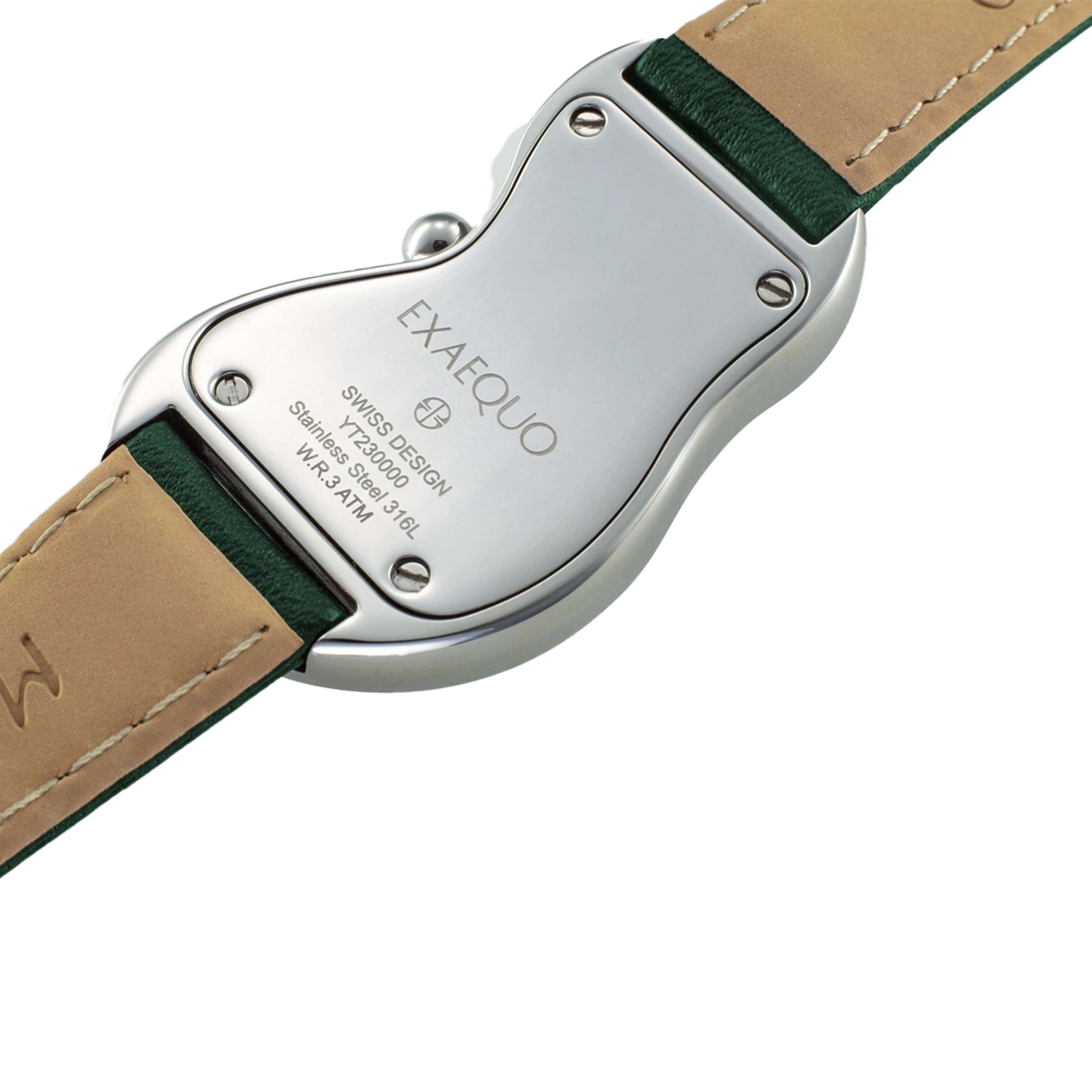 srebrny zegarek rozlany salvador dali exaequo melting watch kwarcowy zielona tarcza i zielony pasek