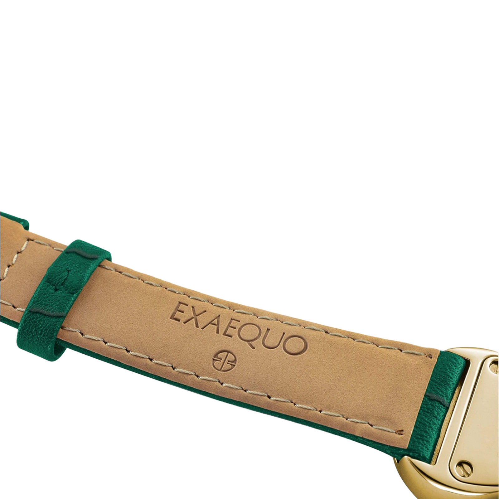 złoty zegarek rozlany salvador dali exaequo melting watch kwarcowy zielony z zielonym paskiem aligator