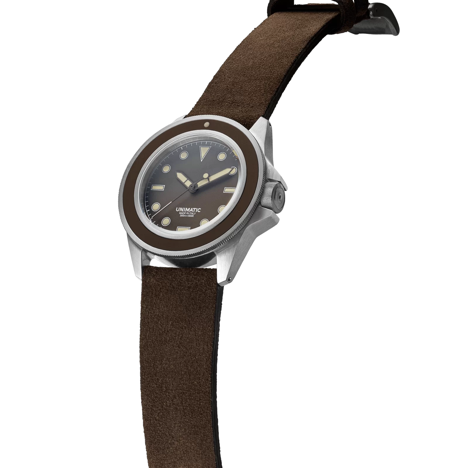 zegarek sportowy brązowy Unimatic U1S-MB Edition of 500 zamszowy pasek