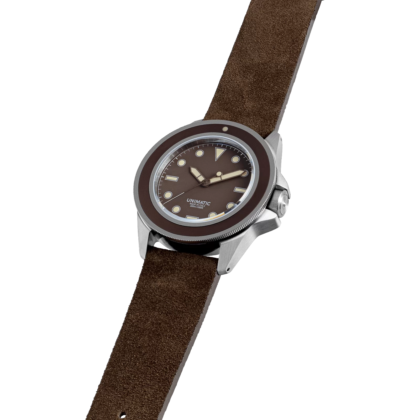 zegarek sportowy brązowy Unimatic U1S-MB Edition of 500 zamszowy pasek