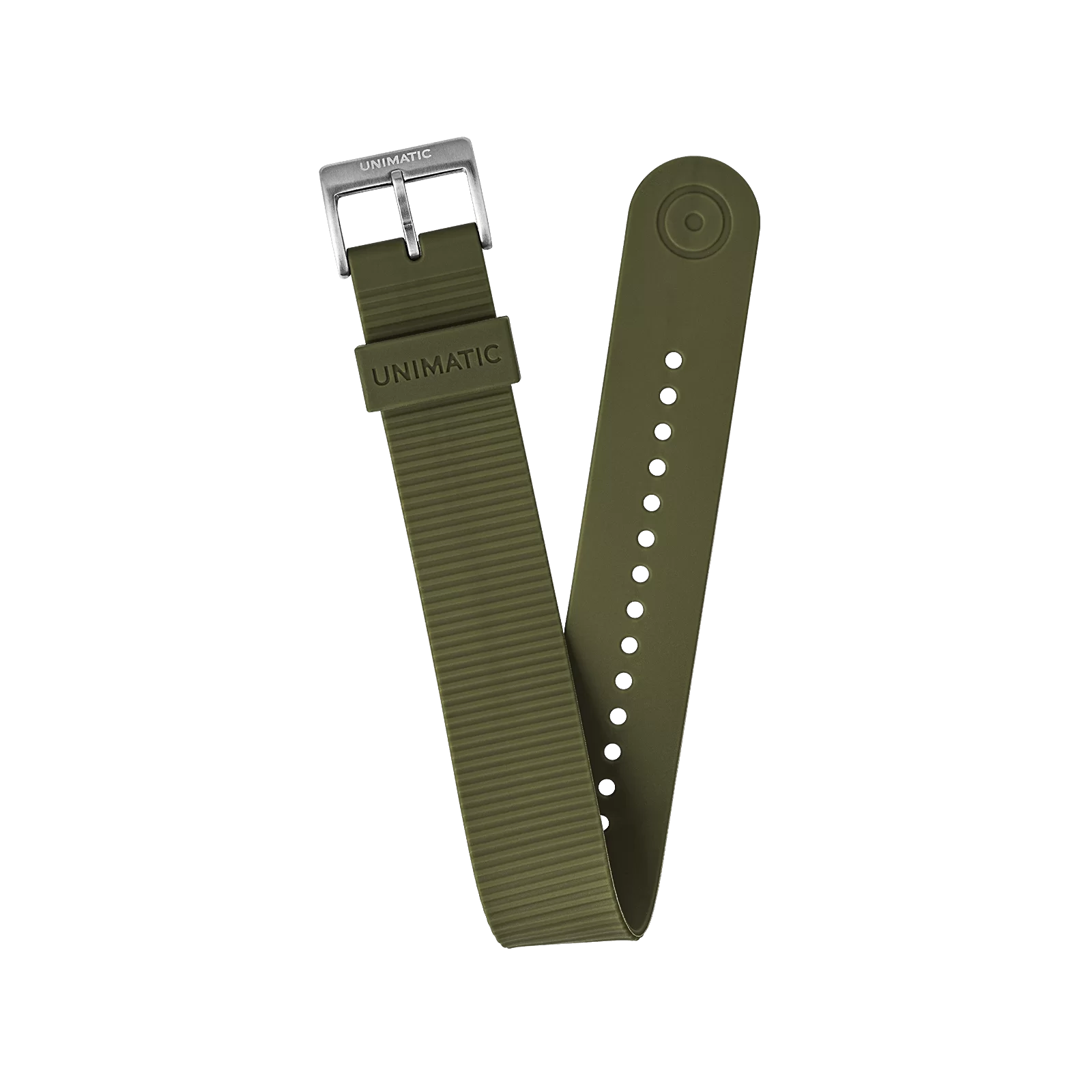 jednoczęściowy pasek dla zegarków unimatic w kolorze oliwkowym Unimatic TPU Nato stainess steel Strap 22 mm
