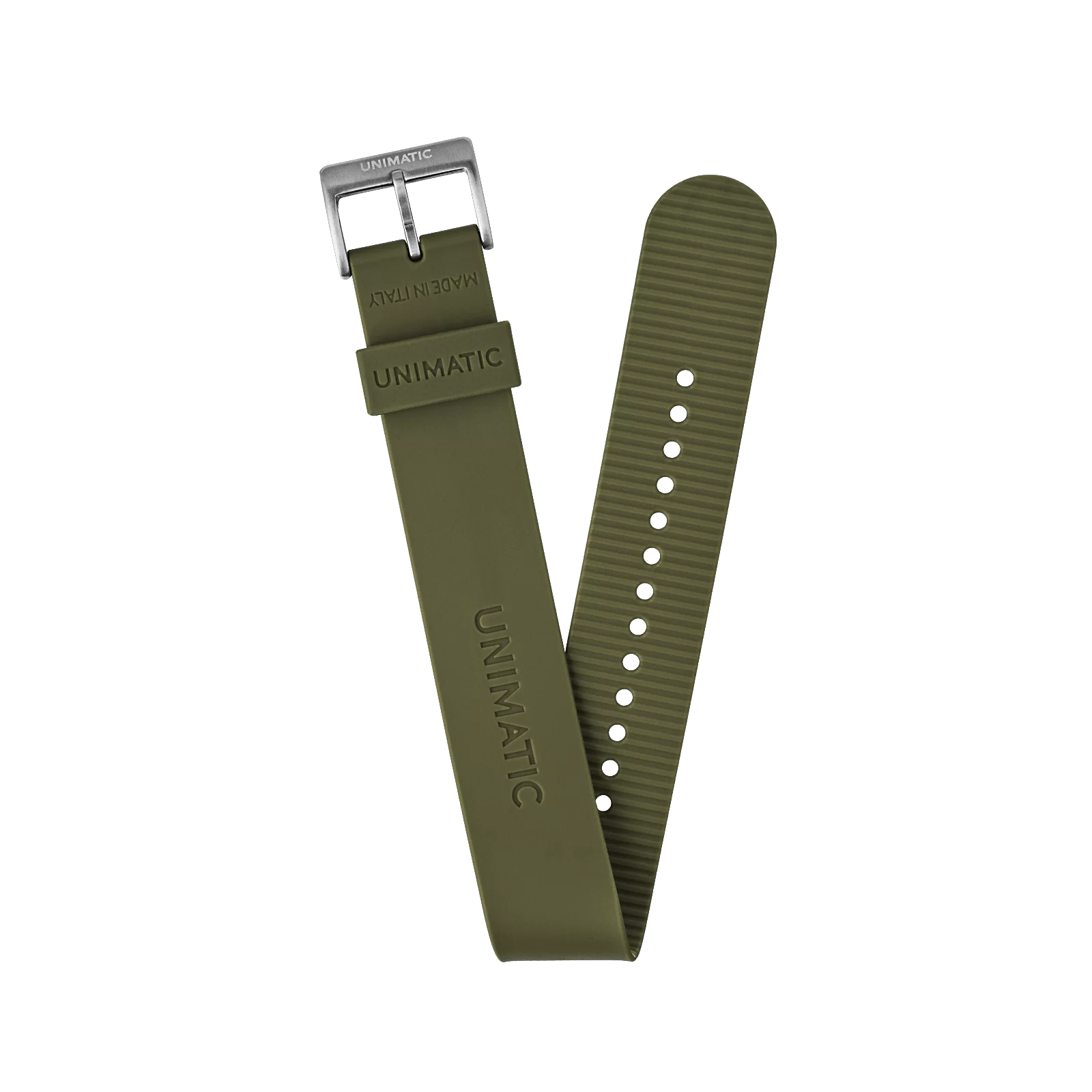 jednoczęściowy pasek dla zegarków unimatic w kolorze oliwkowym Unimatic TPU Nato stainess steel Strap 22 mm