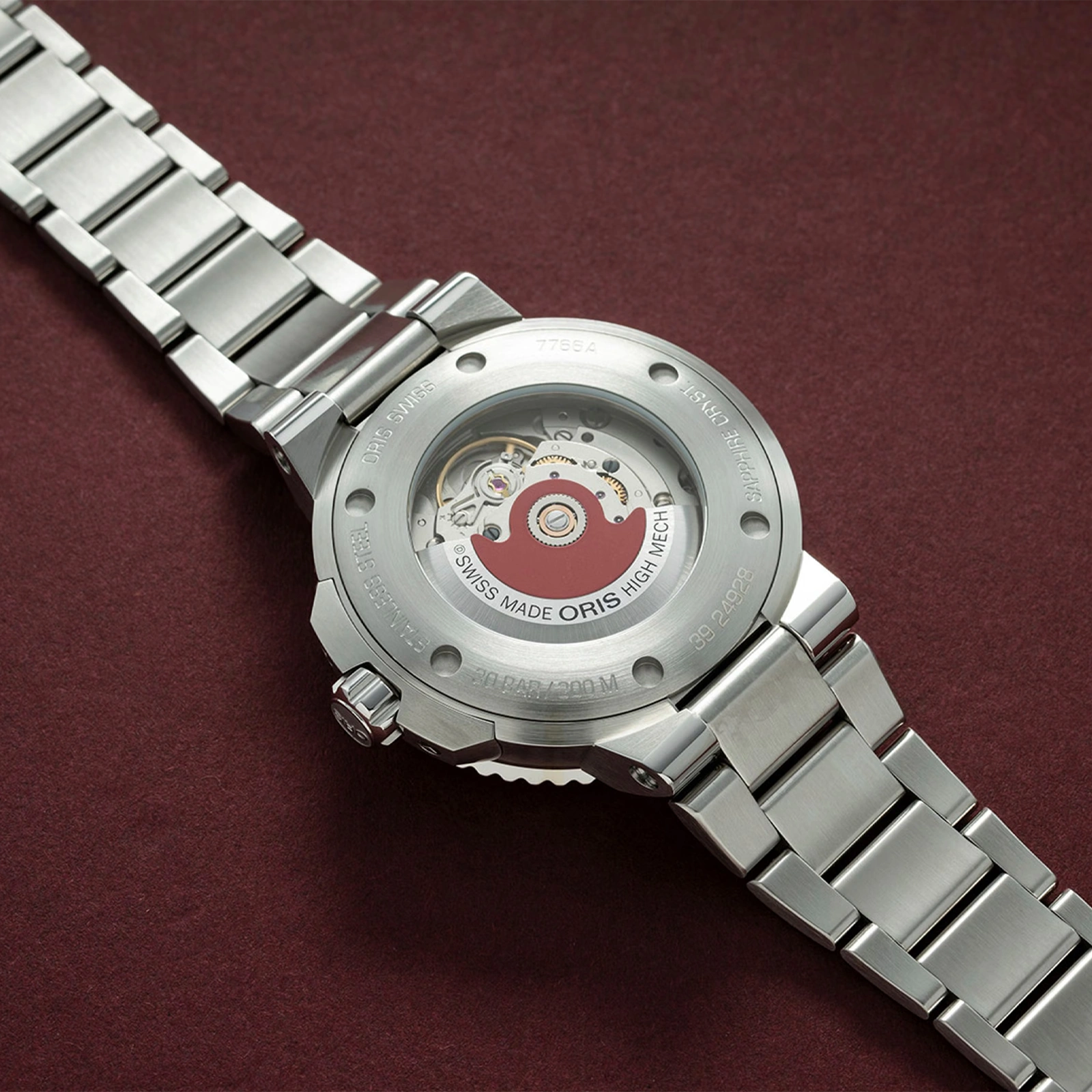 zegarek automatyczny stalowy Oris Aquis Date Upcycle 01 733 7766 4150-Set z tyłu 