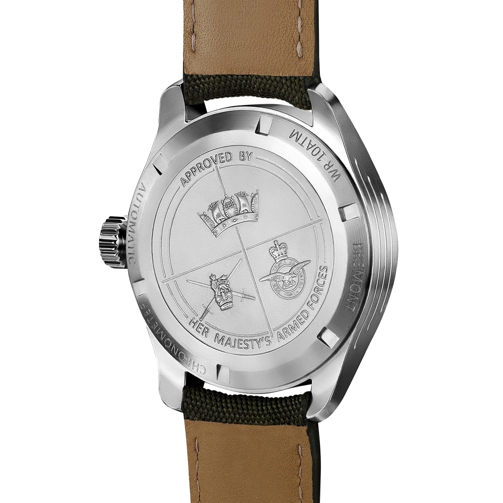 Zegarek klasyczny czarny Bremont Broadsword od tyłu 