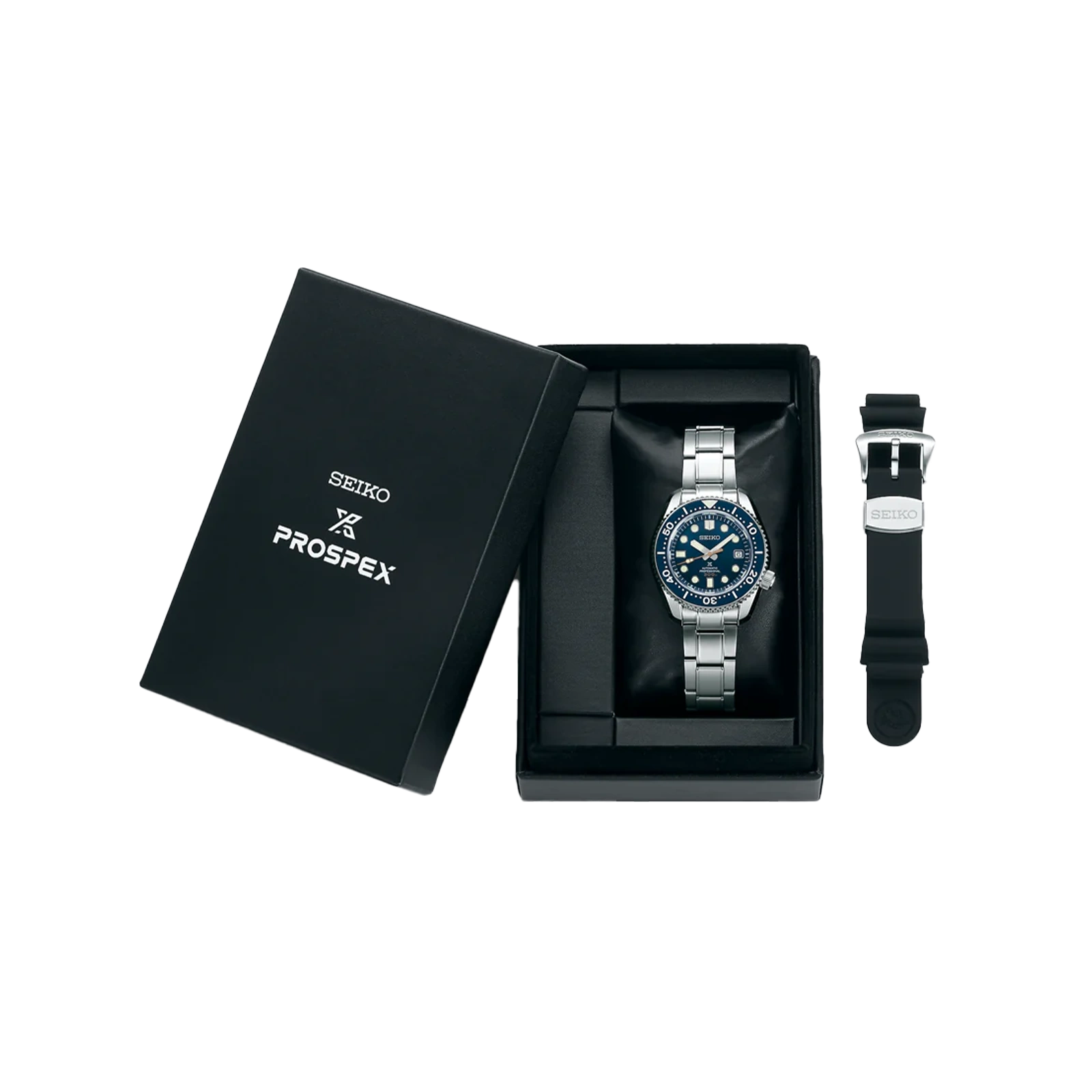 niebieski zegarek sportowy nurkowy automatyczny SEIKO Marinemaster 300 SLA023J w zestawie 